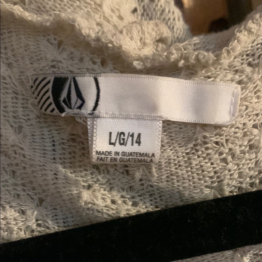 Volcom Cream Open-Front Lightweight Cardigan - Picture 2 of 3